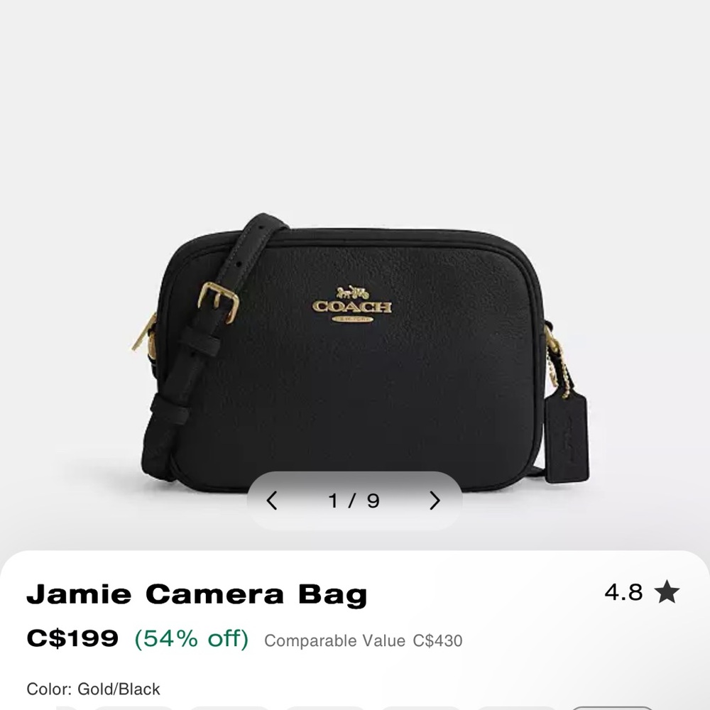 Coach Jamie Black and Silver Camera Bag (not gold)